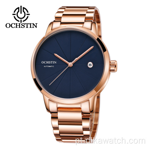 Relógio OCHSTIN 2025 Top Luxury Relógio de Pulso Mecânico Automático Masculino Reloj Hombre Fashion Rose Gold Full Inoxidável Relógios